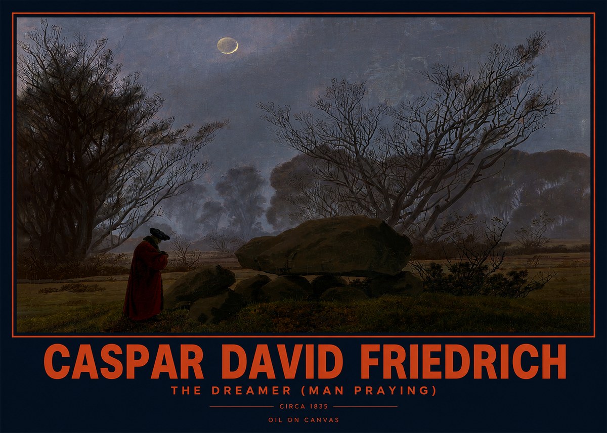 Caspar David Friedrich The Dreamer (Man Praying) No2 - Póster