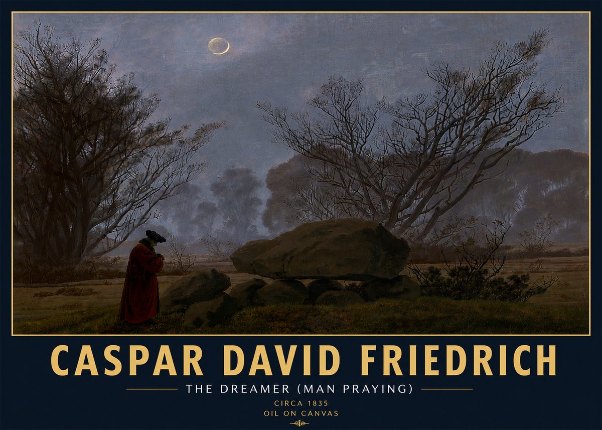 Caspar David Friedrich The Dreamer (Man Praying) No6 - Póster