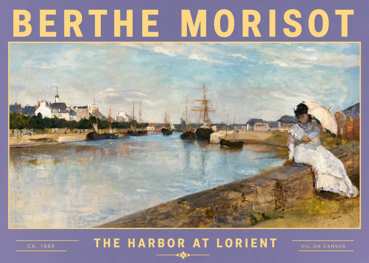Berthe Morisot The Harbor at Lorient No5 - Póster