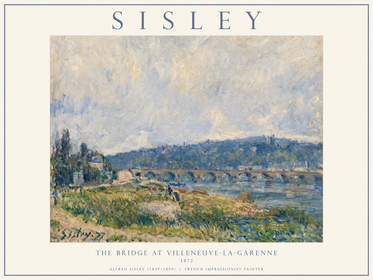 Sisley The Bridge at Villeneuve-la-garenne III No1 - Póster