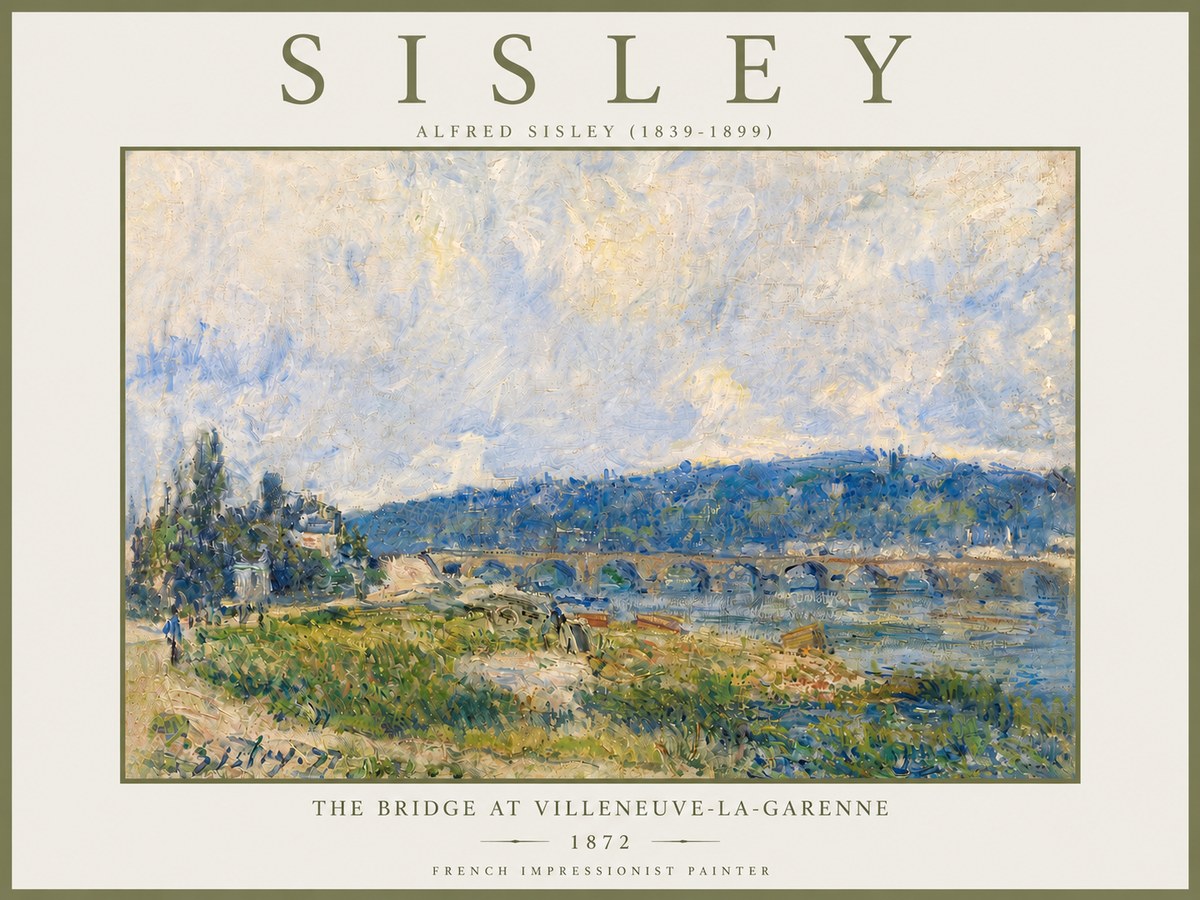 Sisley The Bridge at Villeneuve-la-garenne III No5 - Póster
