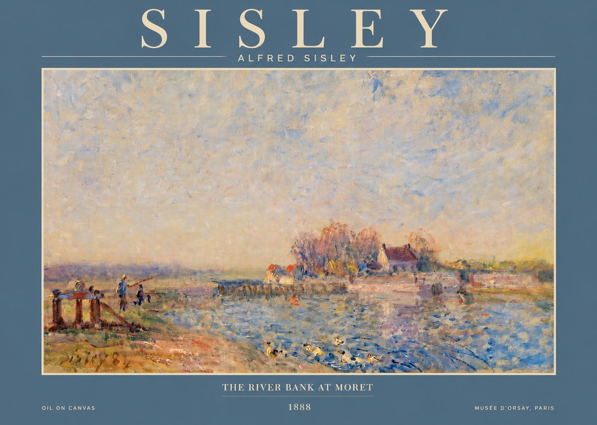 Sisley The River Bank at Moret No2 - Póster