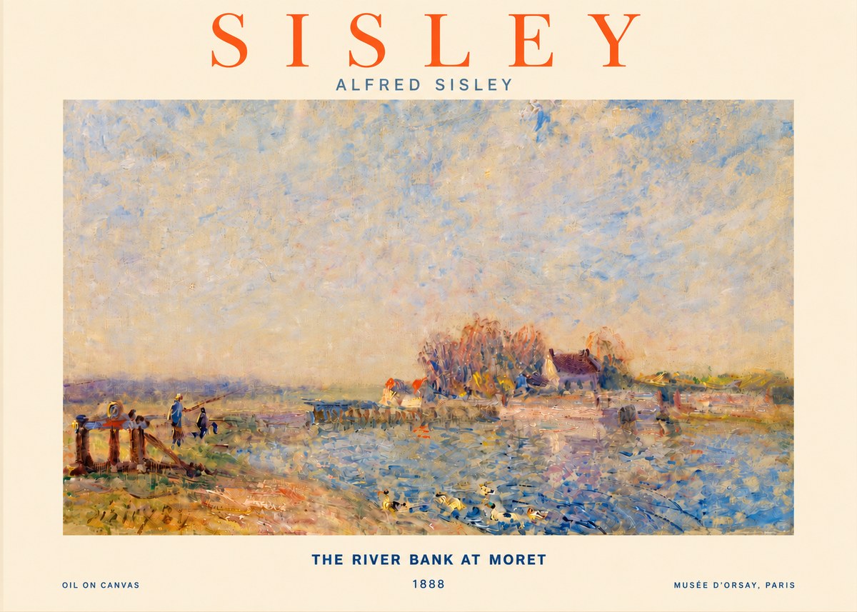 Sisley The River Bank at Moret No3 - Póster