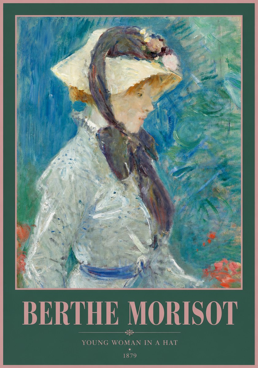 Berthe Morisot Young Woman in a Hat No2 - Póster