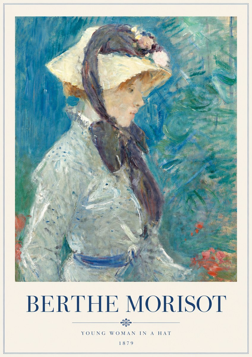 Berthe Morisot Young Woman in a Hat No3 - Póster