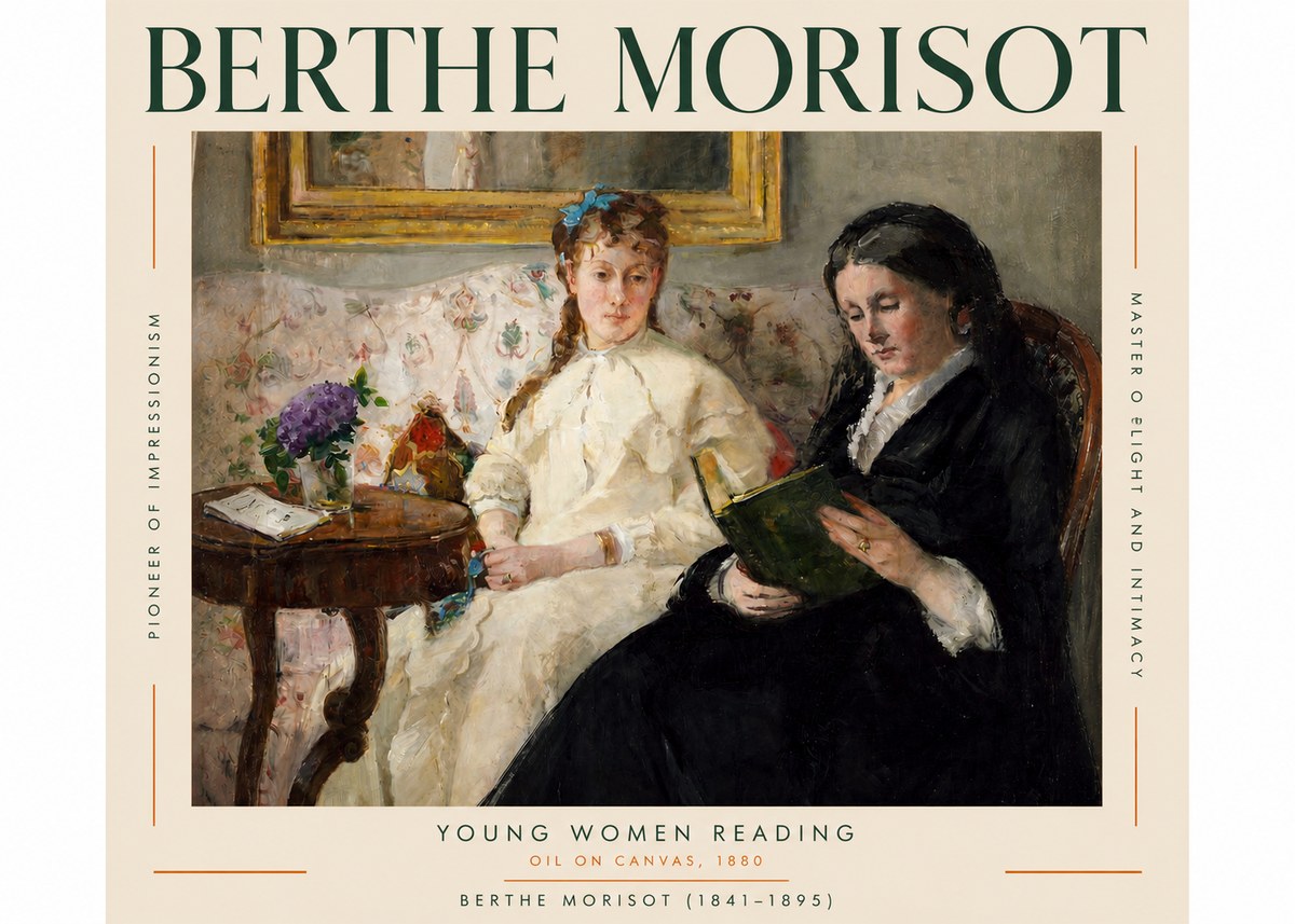 Berthe Morisot Young Women Reading No3 - Póster