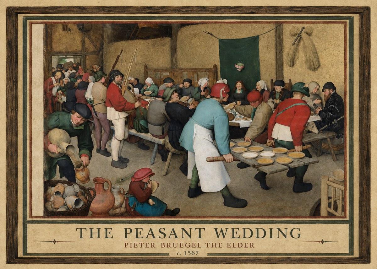 Pieter Bruegel The Peasant Wedding II No1 - Póster