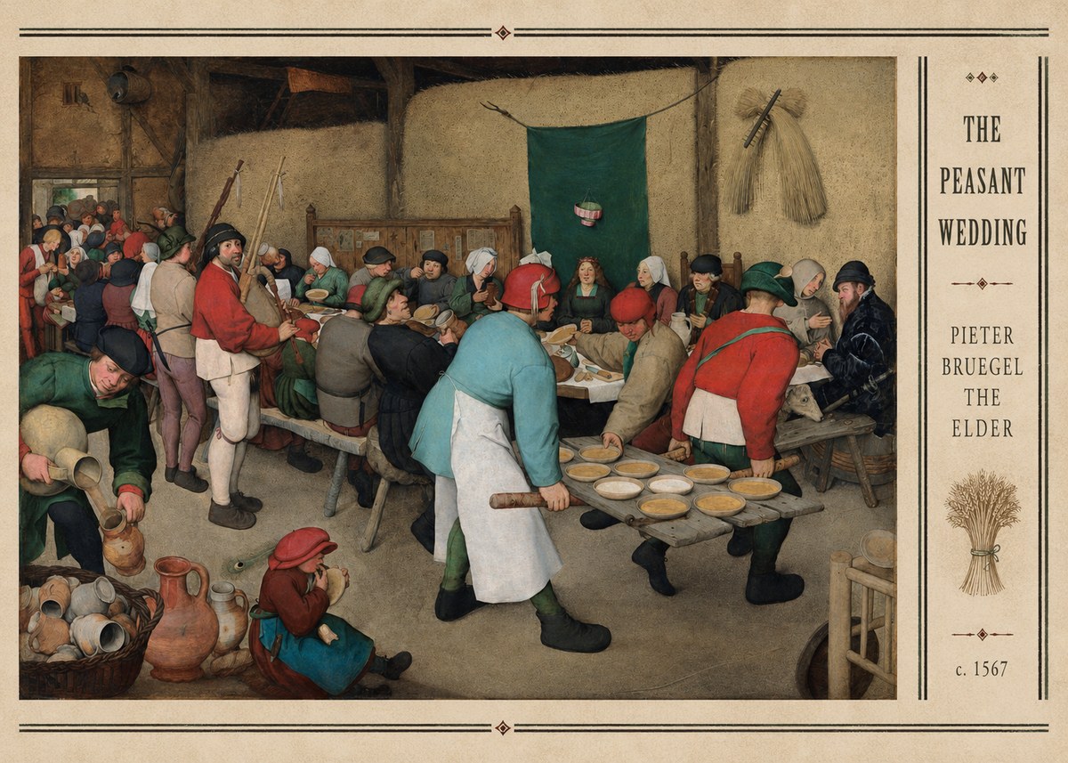 Pieter Bruegel The Peasant Wedding II No3 - Póster