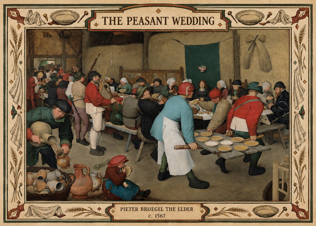 Pieter Bruegel The Peasant Wedding II No4 - Póster