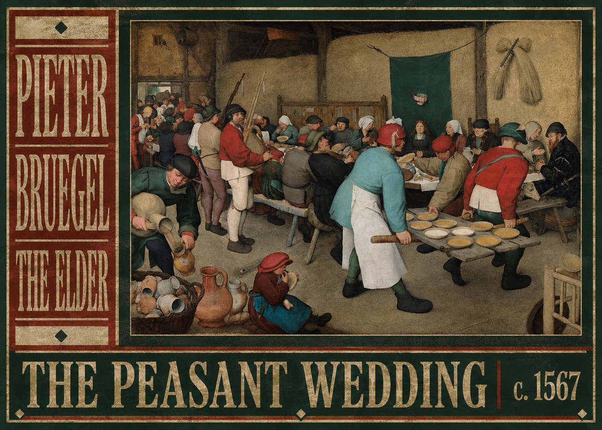 Pieter Bruegel The Peasant Wedding II No6 - Póster
