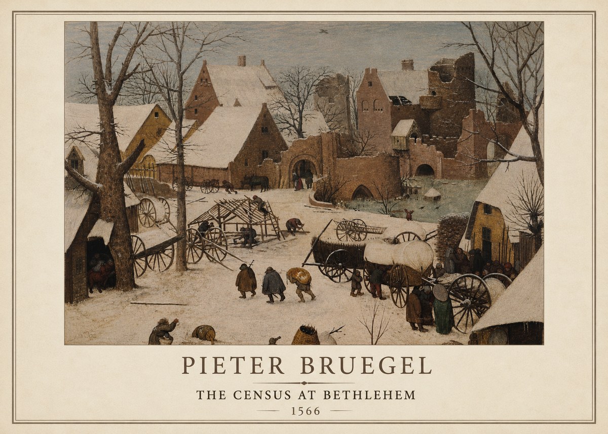 Pieter Bruegel The Census at Bethlehem I No1 - Póster
