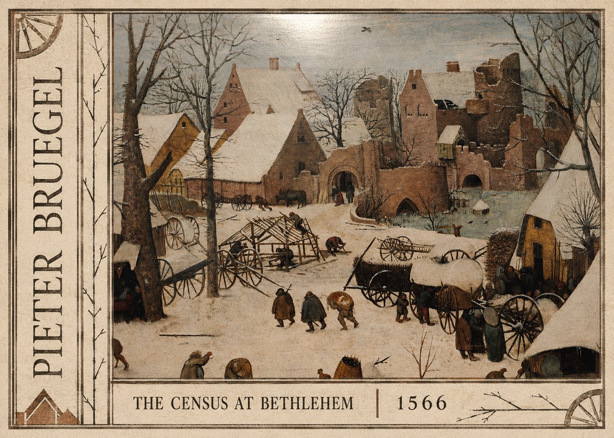 Pieter Bruegel The Census at Bethlehem I No2 - Póster