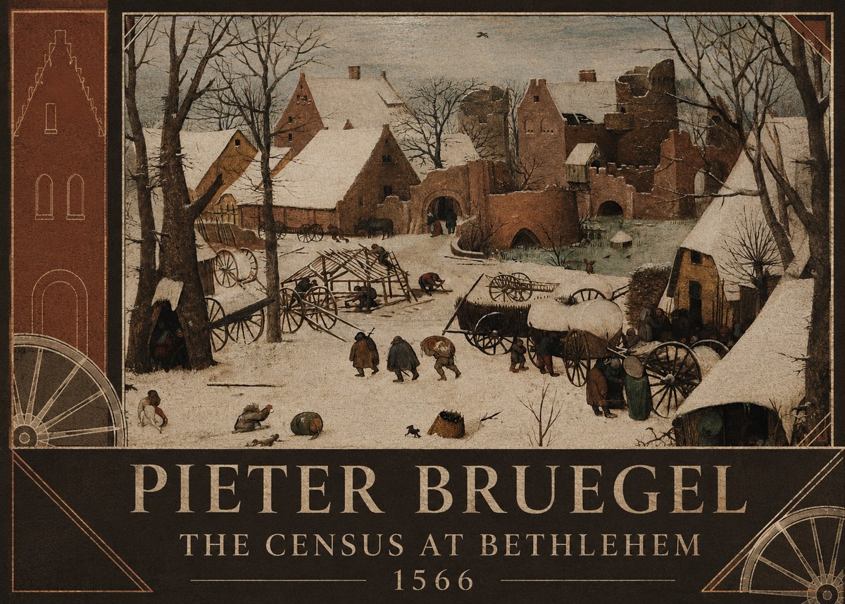 Pieter Bruegel The Census at Bethlehem I No4 - Póster