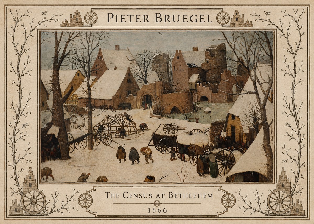 Pieter Bruegel The Census at Bethlehem I No6 - Póster