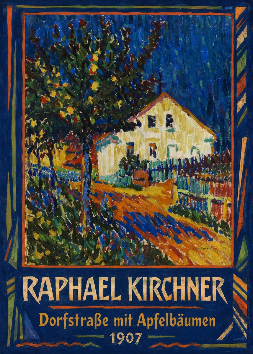 Raphael Kirchner Dorfstraße Mit Apfelbäumen No1 - Póster