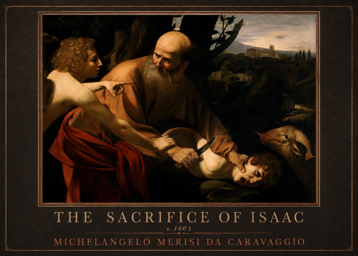 Michelangelo Merisi da Caravaggio The Sacrifice of Isaac I No4 - Póster