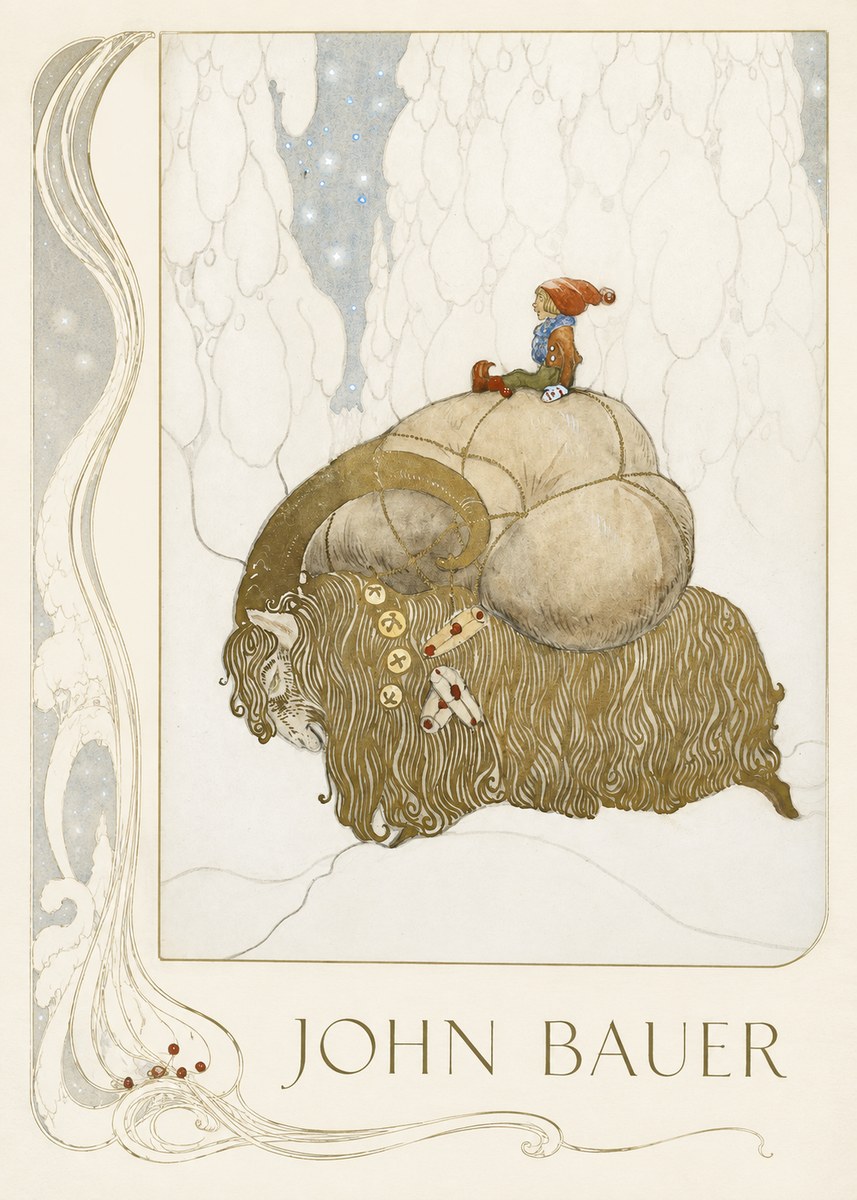 John Bauer The Boy and the Musk Ox No2 - Póster