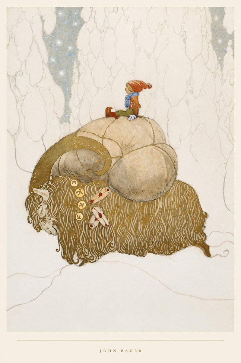 John Bauer The Boy and the Musk Ox No4 - Póster