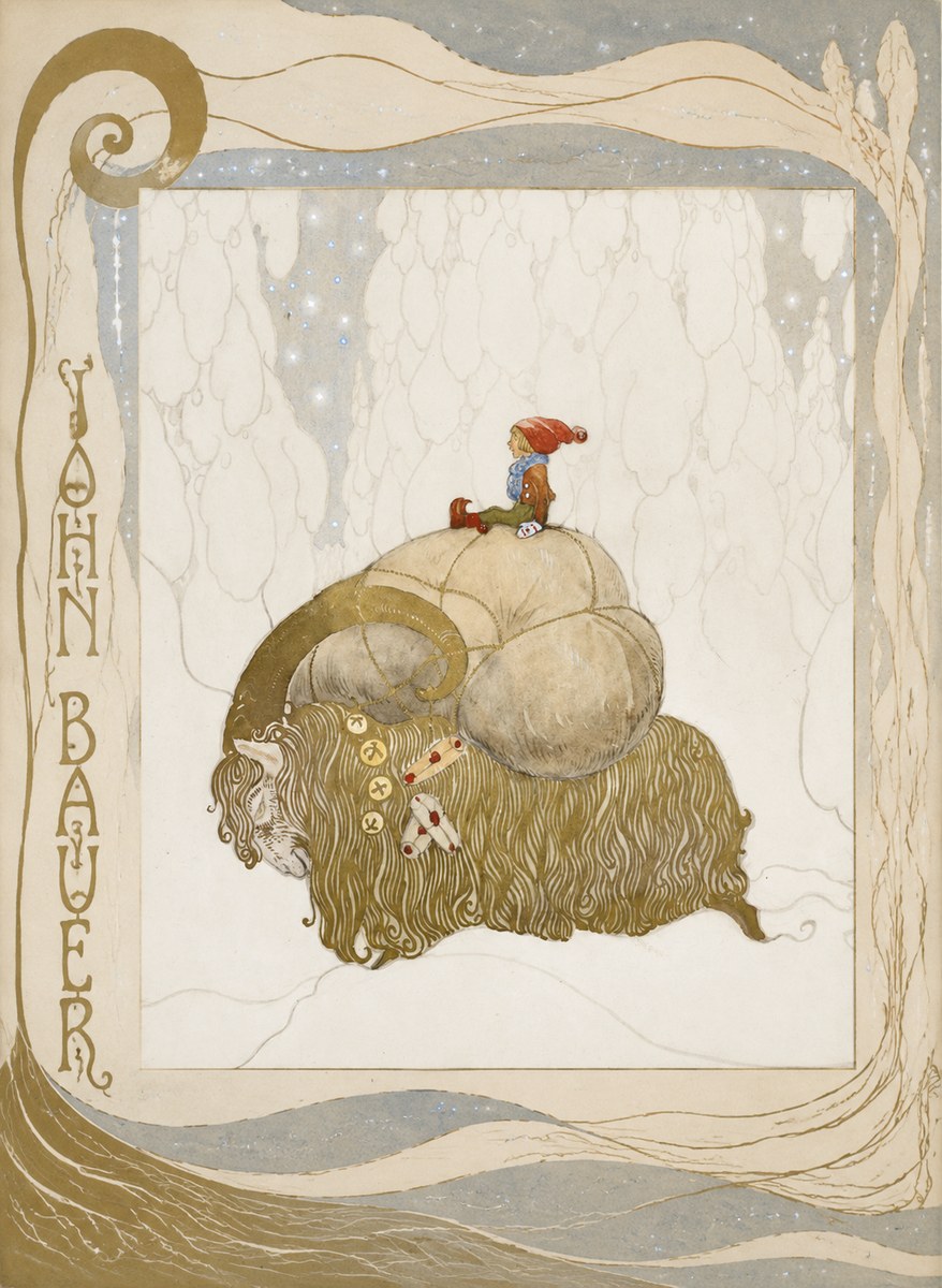 John Bauer The Boy and the Musk Ox No6 - Póster