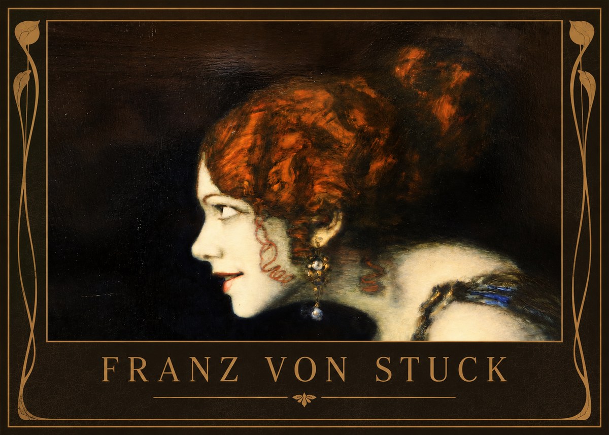 Franz von Stuck Head of a Woman No2 - Póster