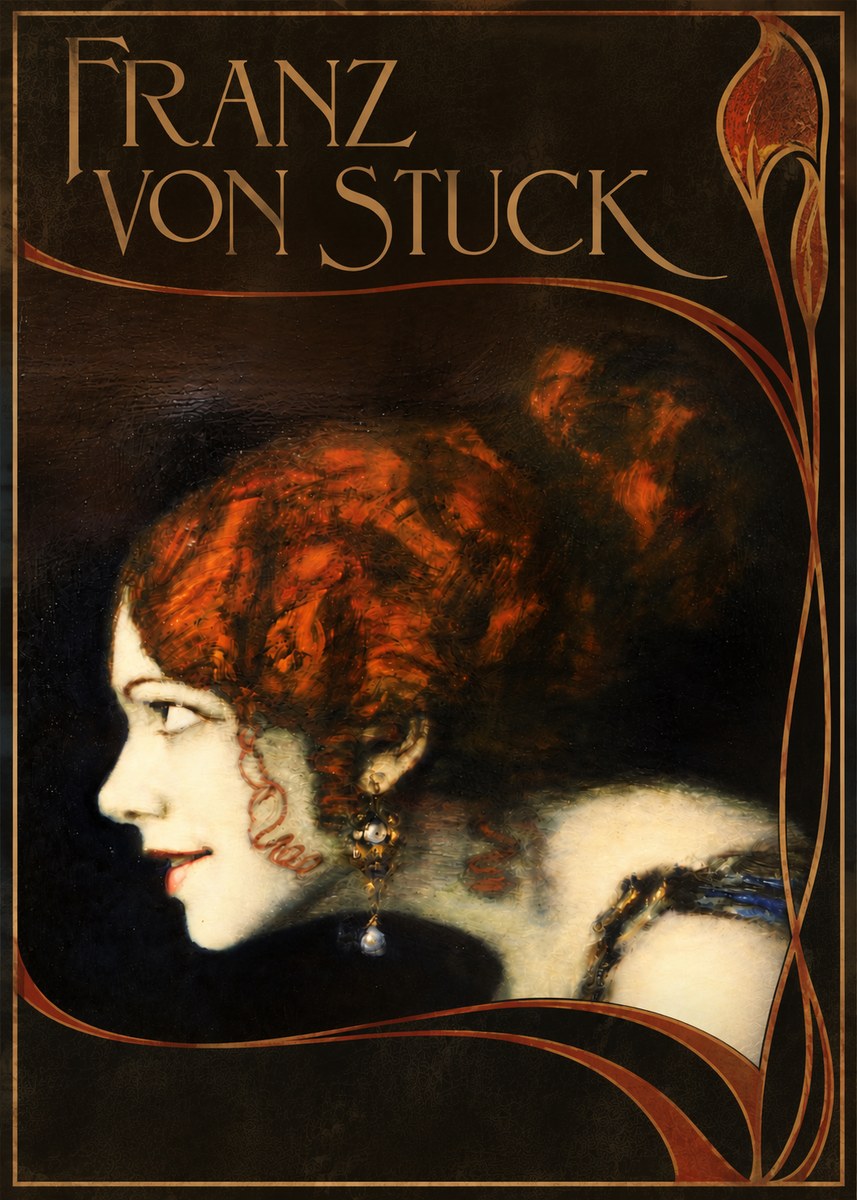 Franz von Stuck Head of a Woman No6 - Póster