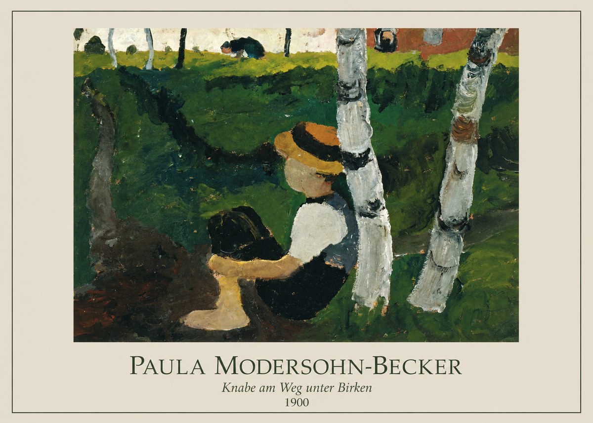 Paula Modersohn-Becker Knabe Am Weg Unter Birken No4 - Póster