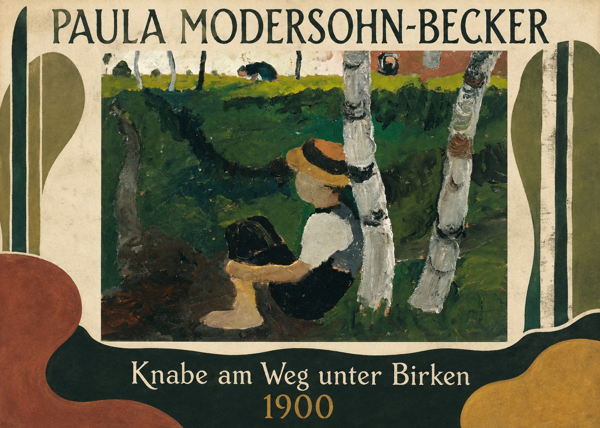 Paula Modersohn-Becker Knabe Am Weg Unter Birken No5 - Póster