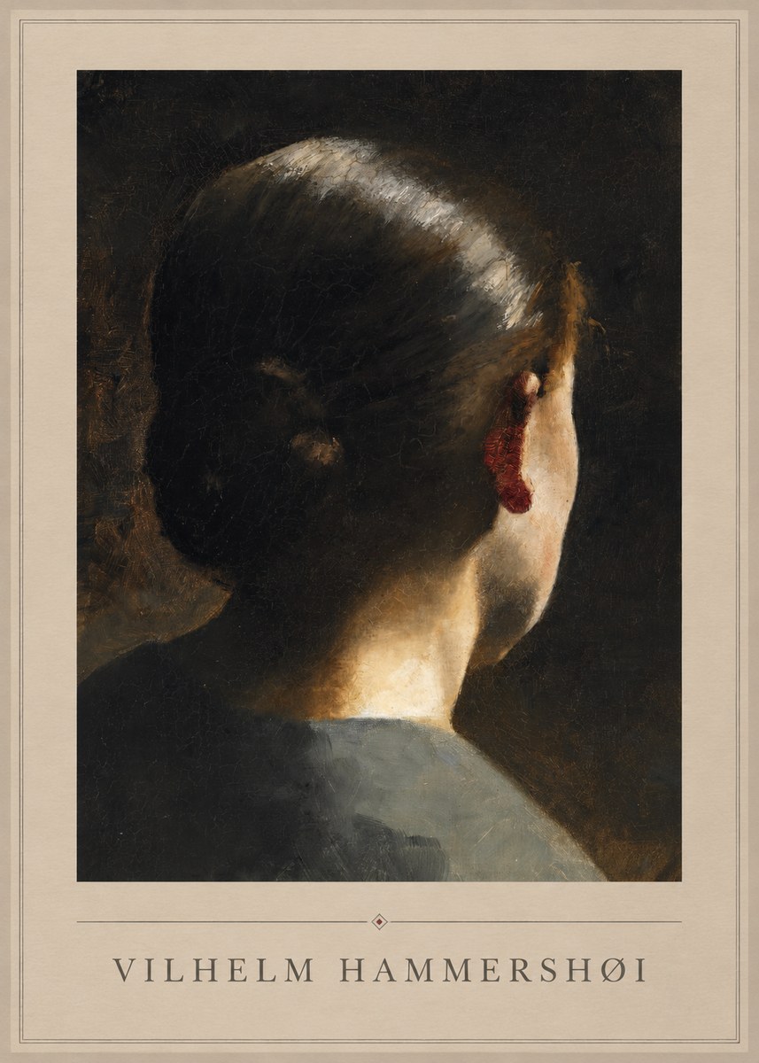 Vilhelm Hammershøi Woman from Behind No1 - Póster