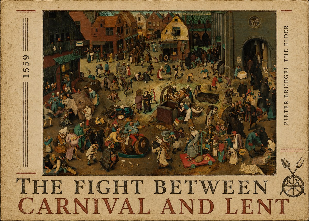 Pieter Bruegel The Fight Between Carnival and Lent II No3 - Póster