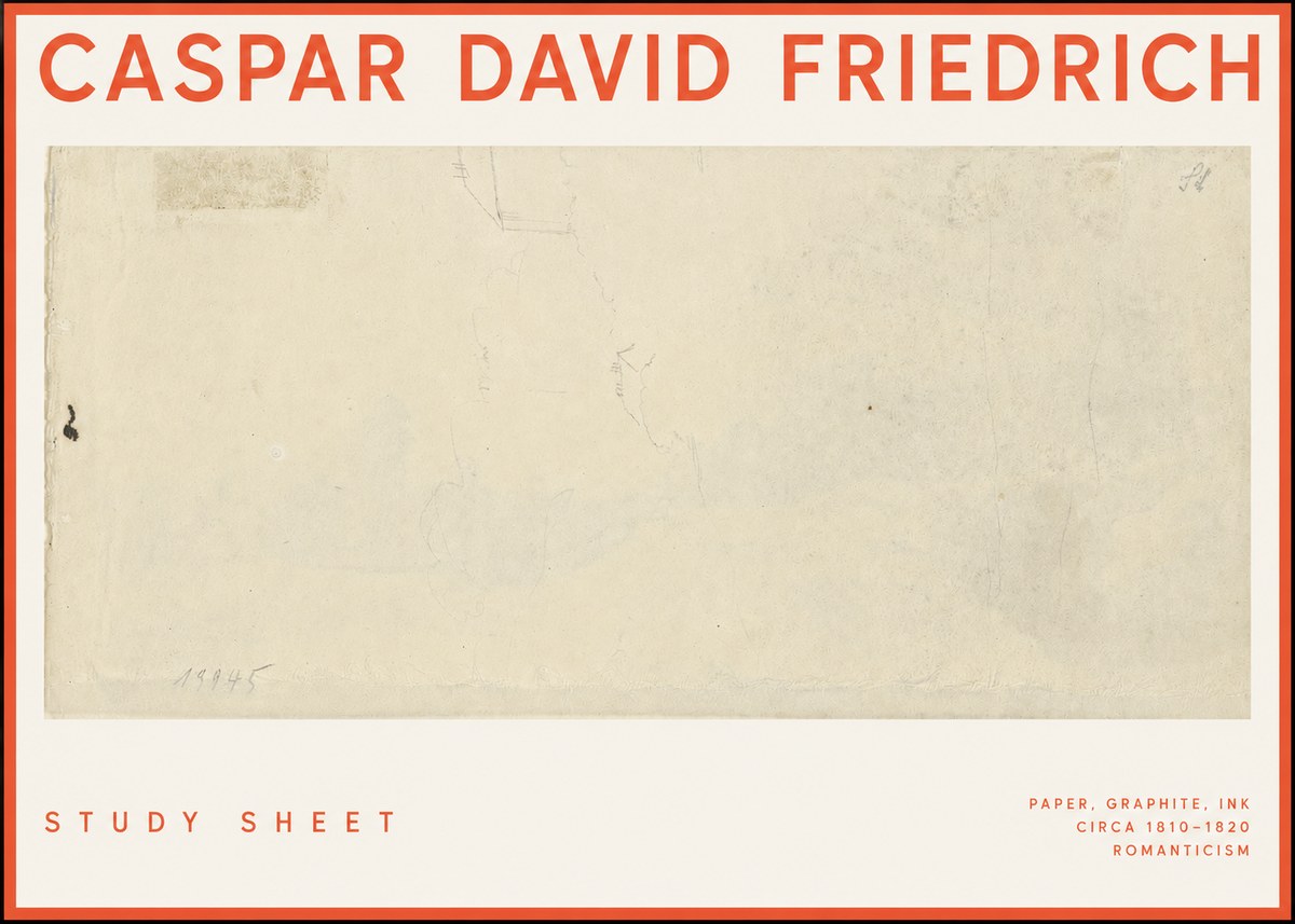 Caspar David Friedrich Study Sheet No2 - Póster