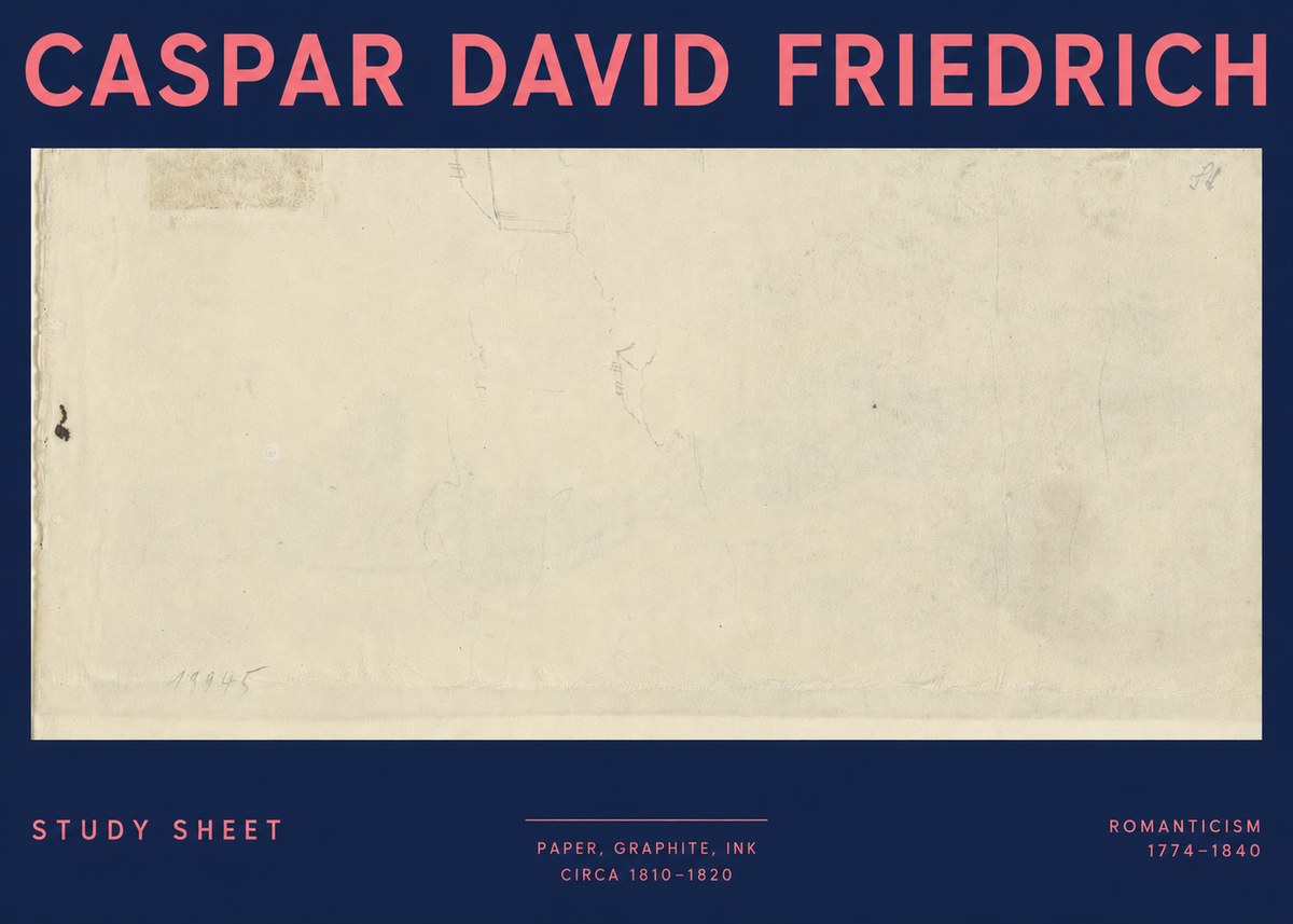 Caspar David Friedrich Study Sheet No3 - Póster