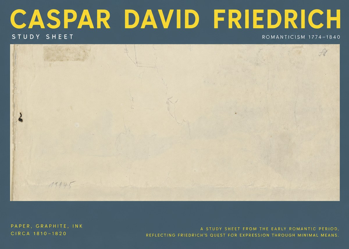 Caspar David Friedrich Study Sheet No5 - Póster
