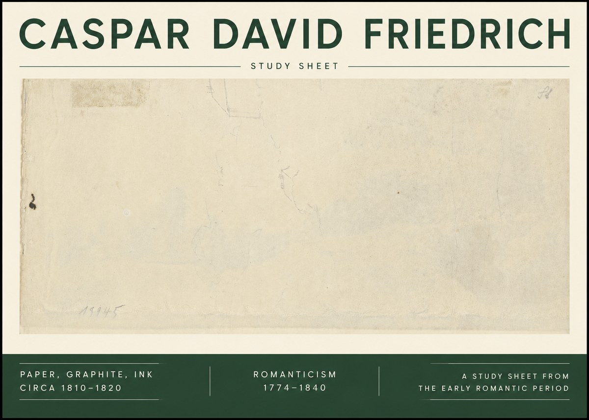 Caspar David Friedrich Study Sheet No6 - Póster
