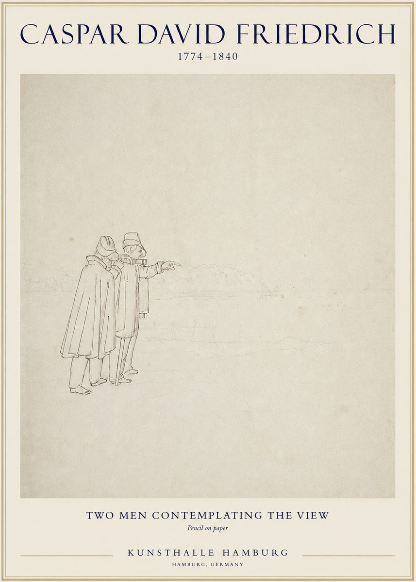 Caspar David Friedrich Two Men Contemplating the View No1 - Póster