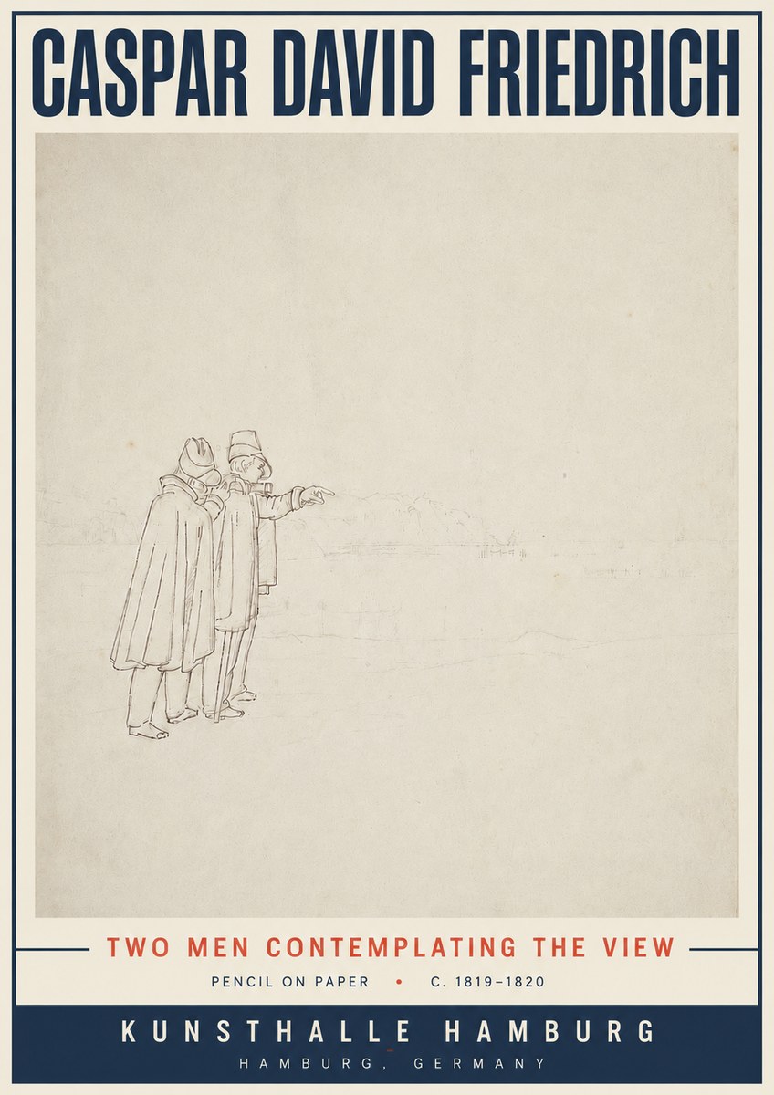 Caspar David Friedrich Two Men Contemplating the View No5 - Póster