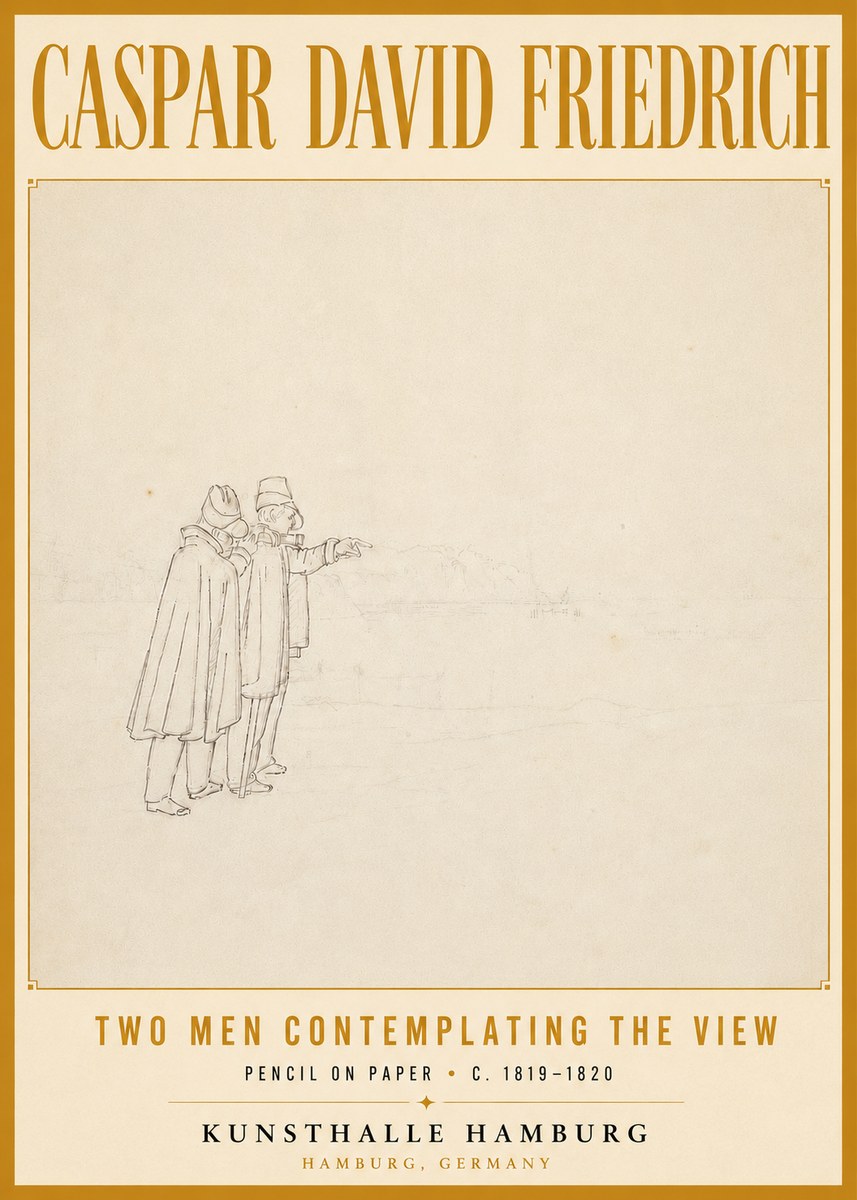 Caspar David Friedrich Two Men Contemplating the View No6 - Póster