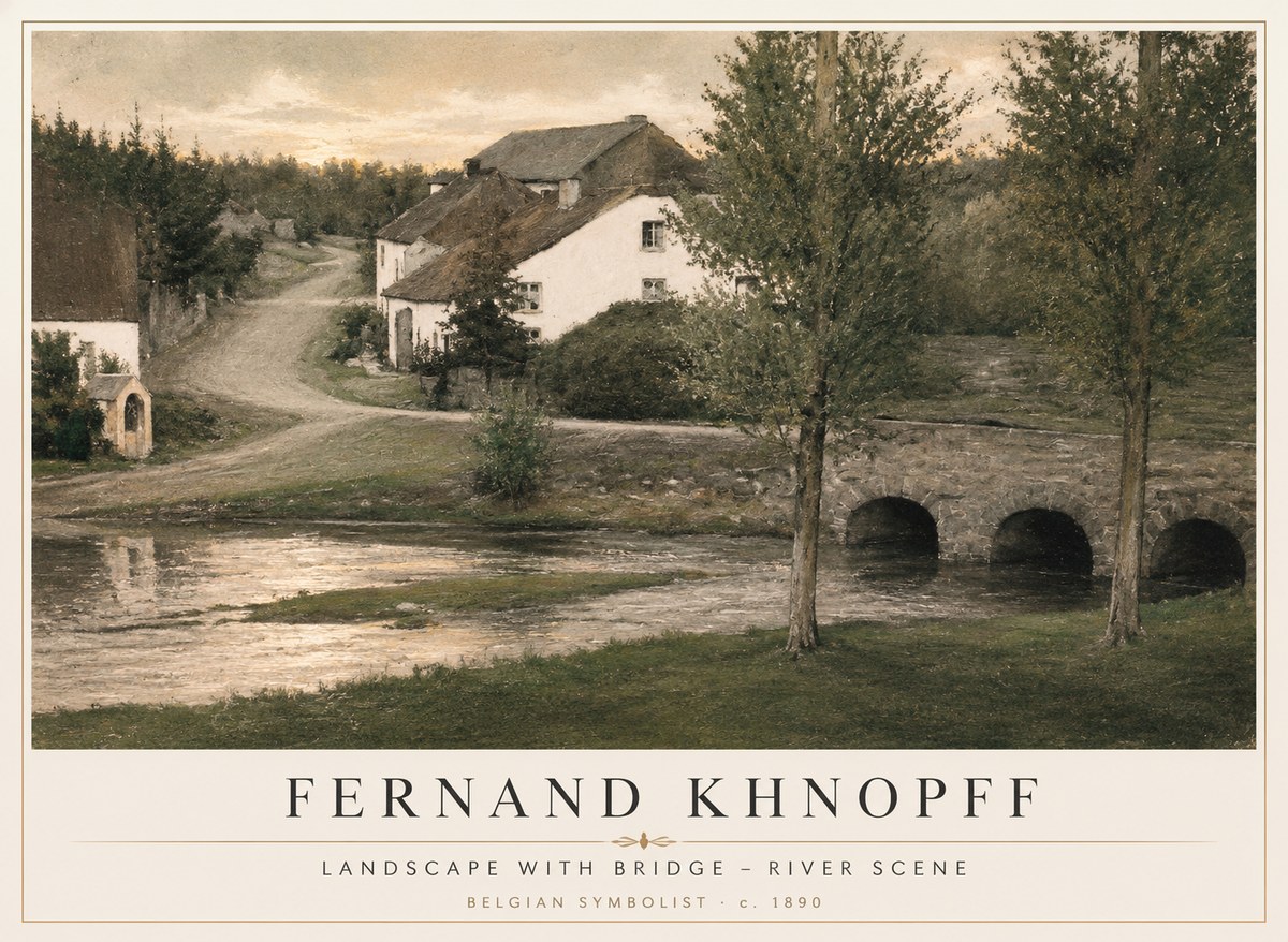 Fernand Khnopff Bridge at Froidmont No4 - Póster