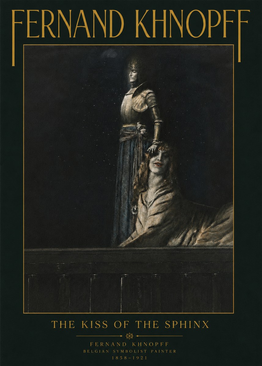 Fernand Khnopff The Kiss of the Sphinx No4 - Póster