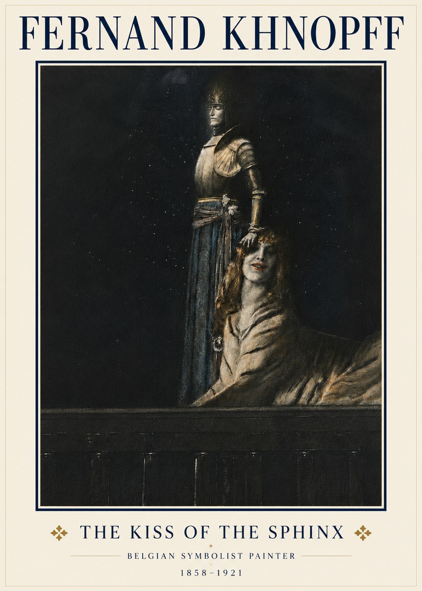 Fernand Khnopff The Kiss of the Sphinx No5 - Póster