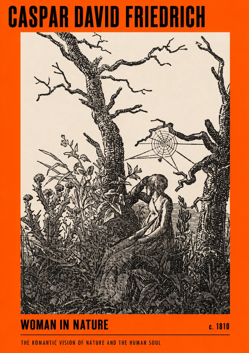 Caspar David Friedrich Woman in Nature No2 - Póster