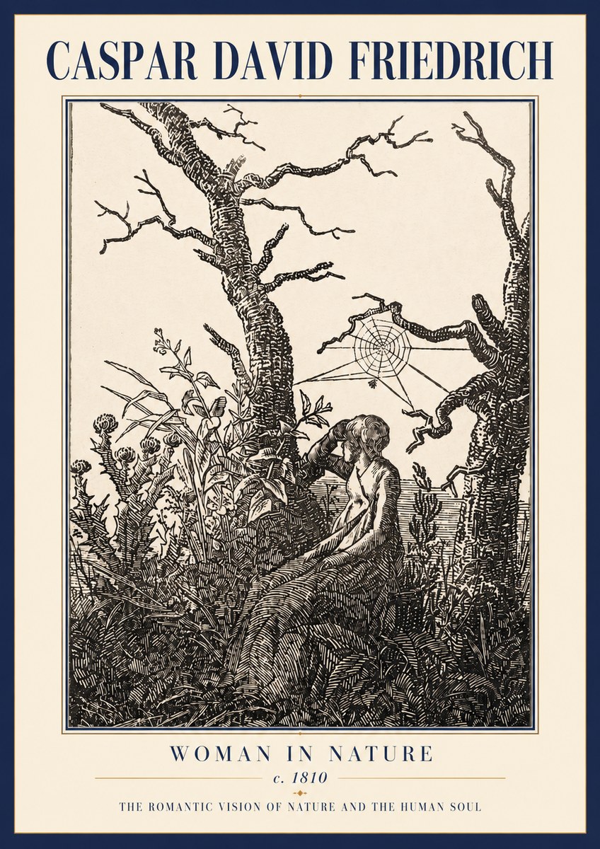 Caspar David Friedrich Woman in Nature No3 - Póster