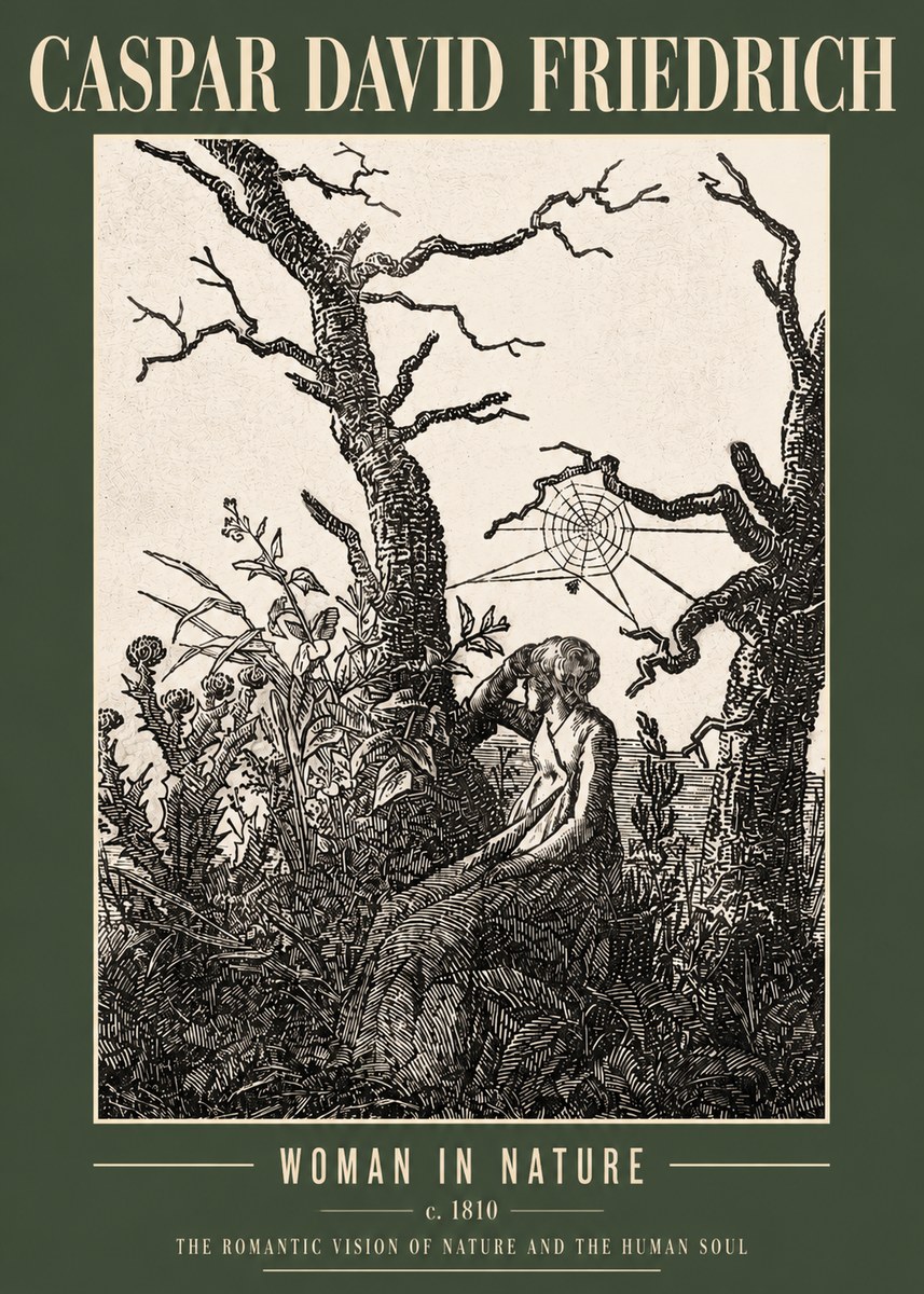 Caspar David Friedrich Woman in Nature No4 - Póster