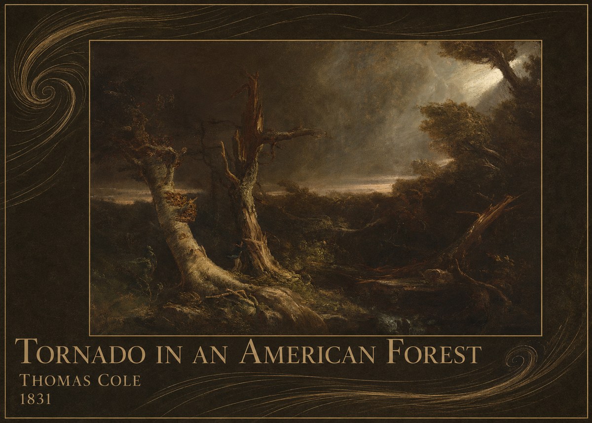 Thomas Cole Tornado in an American Forest No2 - Póster
