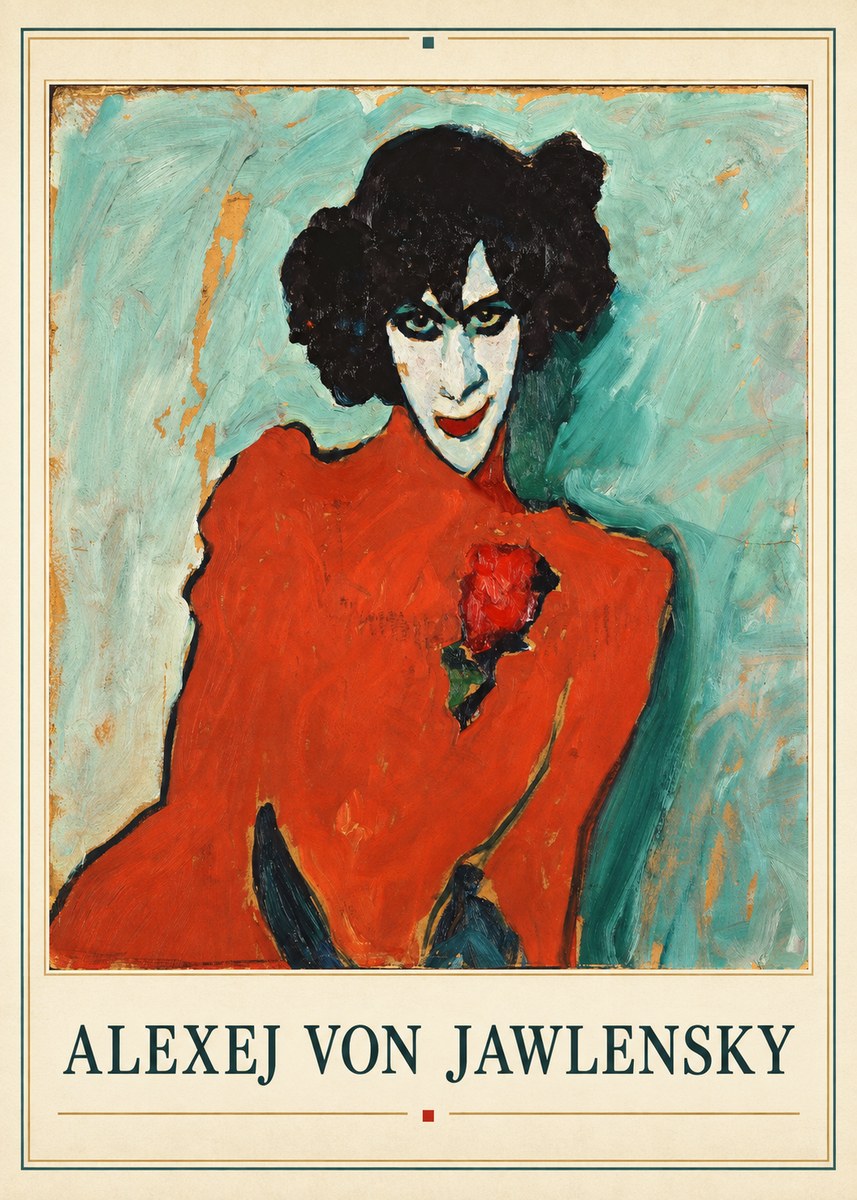 Alexej von Jawlensky Woman with Red Rose No4 - Póster