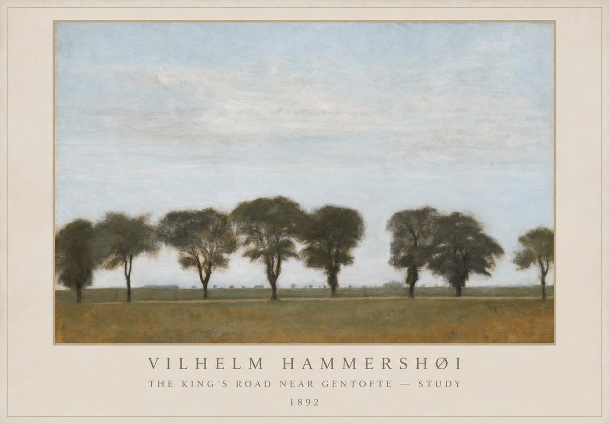 Vilhelm Hammershøi The King's Road Near Gentofte - Study No1 - Póster