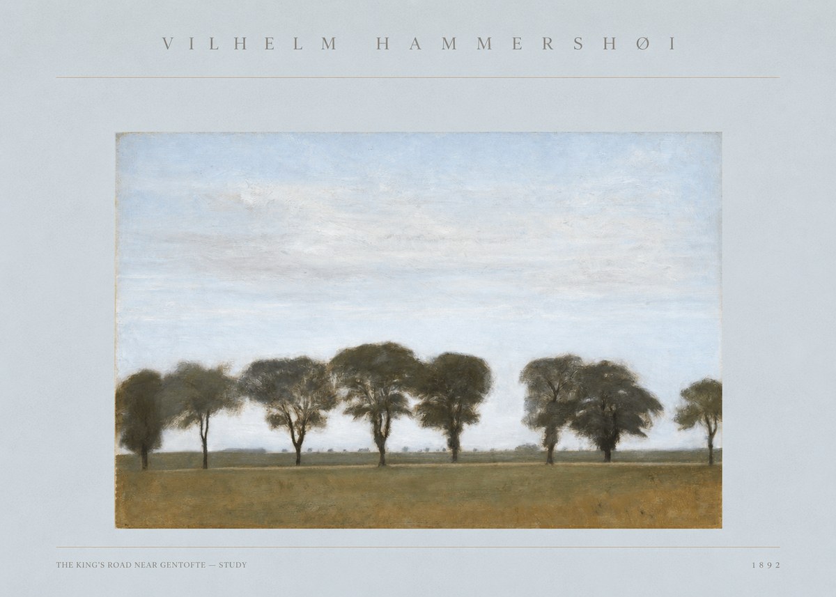 Vilhelm Hammershøi The King's Road Near Gentofte - Study No3 - Póster