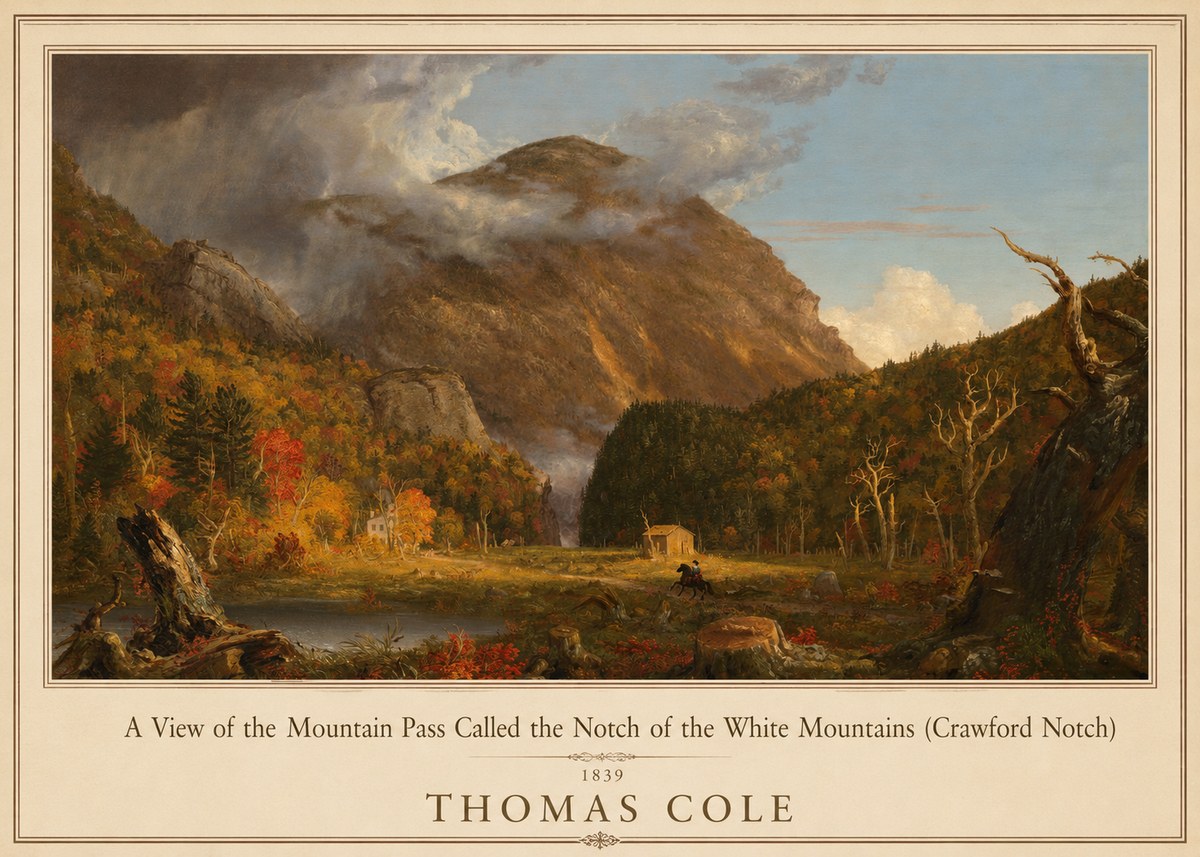 Thomas Cole A View of the Mountain Pass Called the Notch of the White Mountains (Crawford Notch) I No1 - Póster