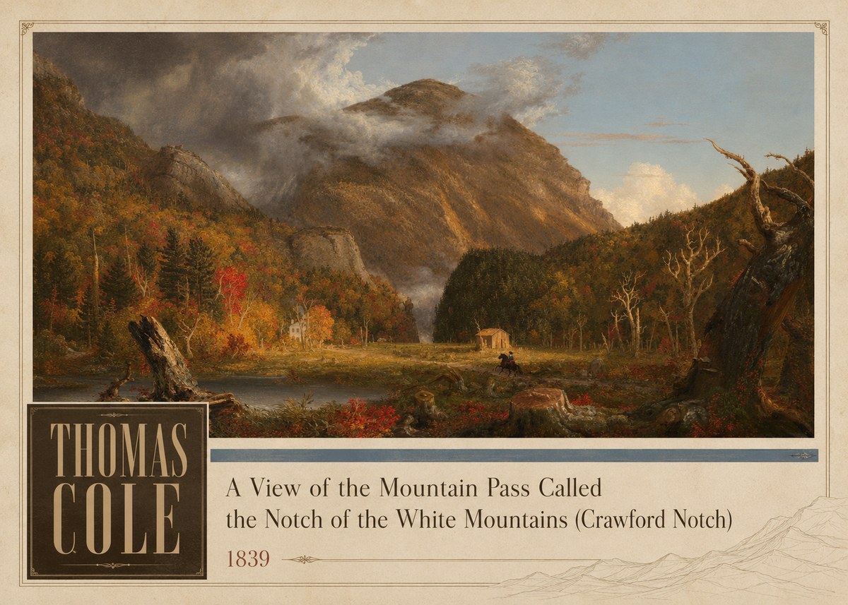 Thomas Cole A View of the Mountain Pass Called the Notch of the White Mountains (Crawford Notch) I No2 - Póster