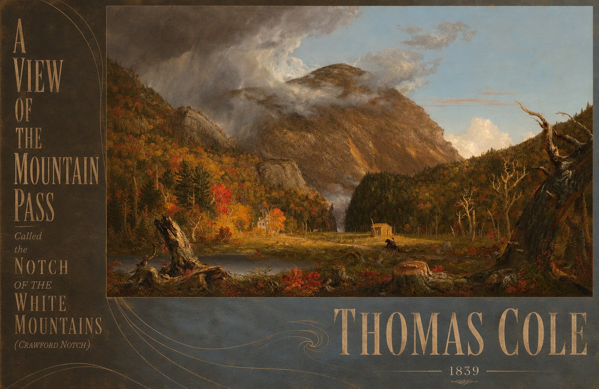 Thomas Cole A View of the Mountain Pass Called the Notch of the White Mountains (Crawford Notch) I No6 - Póster