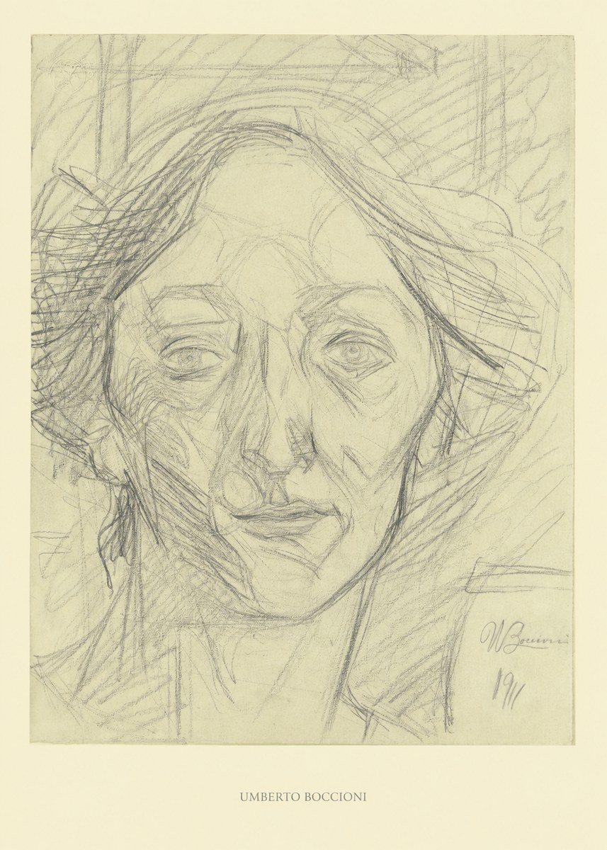 Umberto Boccioni Head of a Woman No5 - Póster